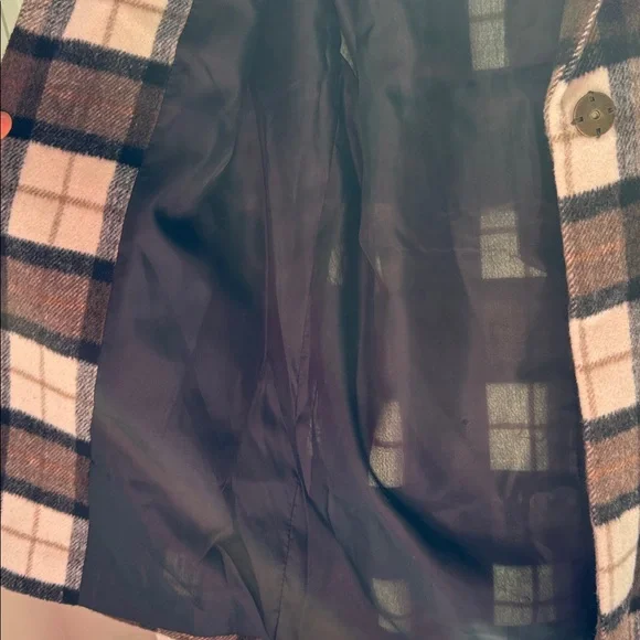 Rylee + Cru Multi Plaid Wool Blend Longline Coat 4-5 years